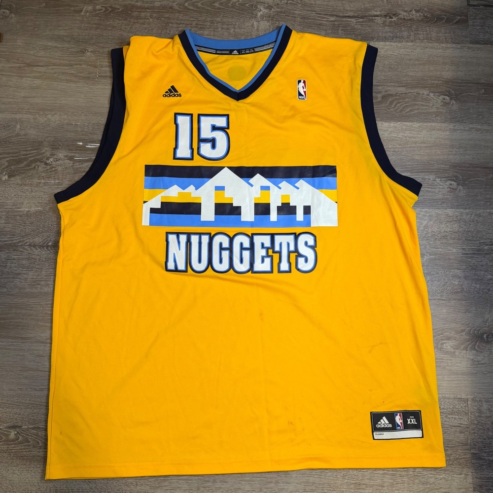 Adidas Denver Nuggets Nikola Jokic 15 Skyline Yellow Basketball Jersey Mens XXL